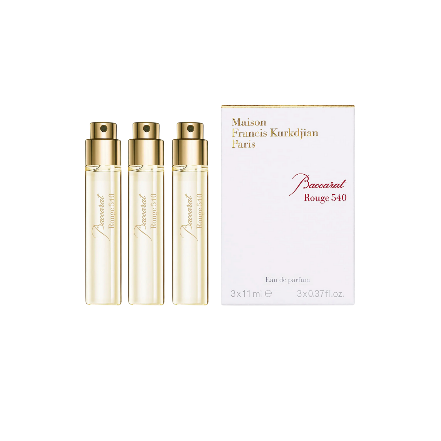 Maison Francis Kurkdjian Baccarat Rouge 540 3 X .37 oz Eau de Parfum Unisex Travel Set