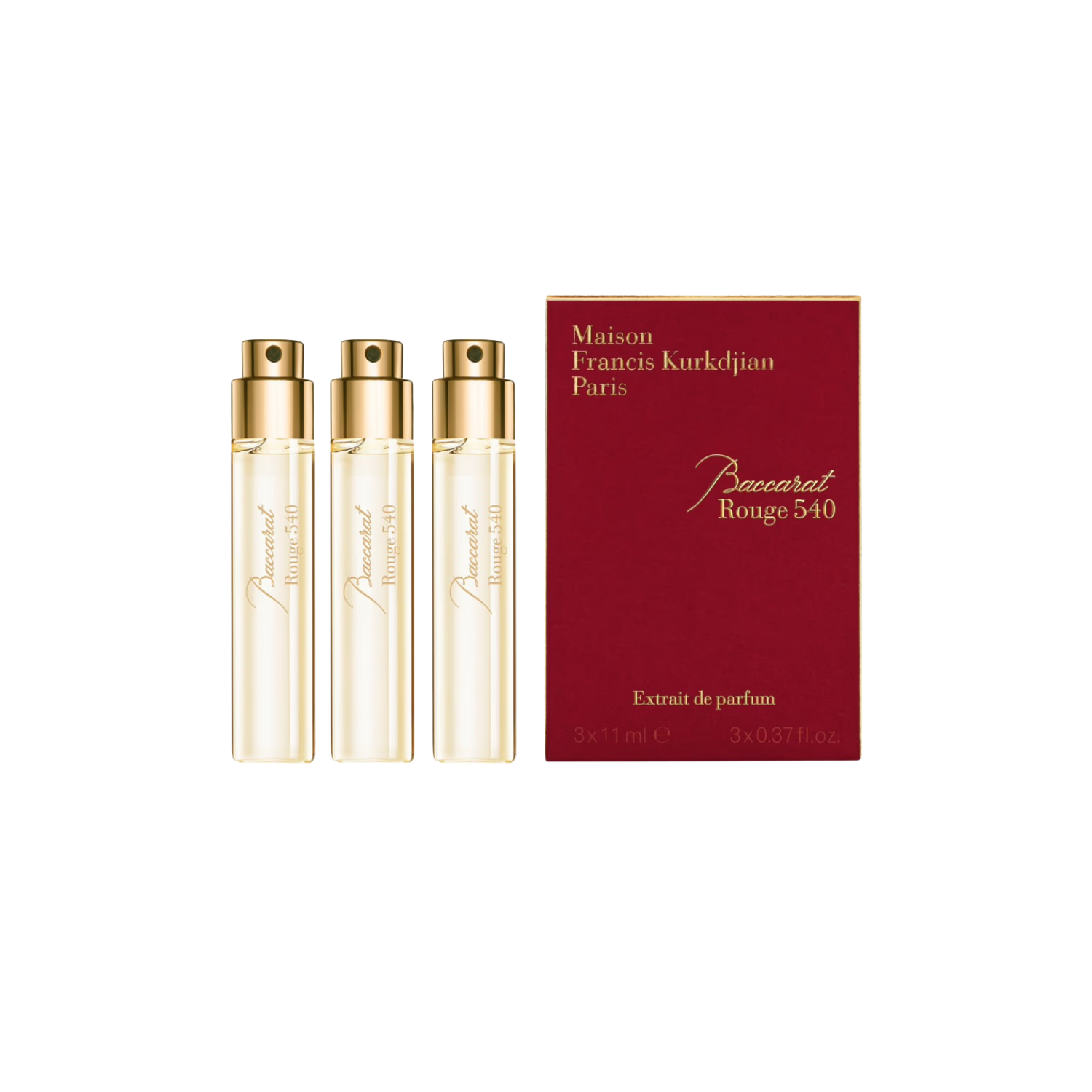 Maison Francis Kurkdjian Baccarat Rouge 540 3 X .37 oz Extrait de Parfum Unisex Travel Set