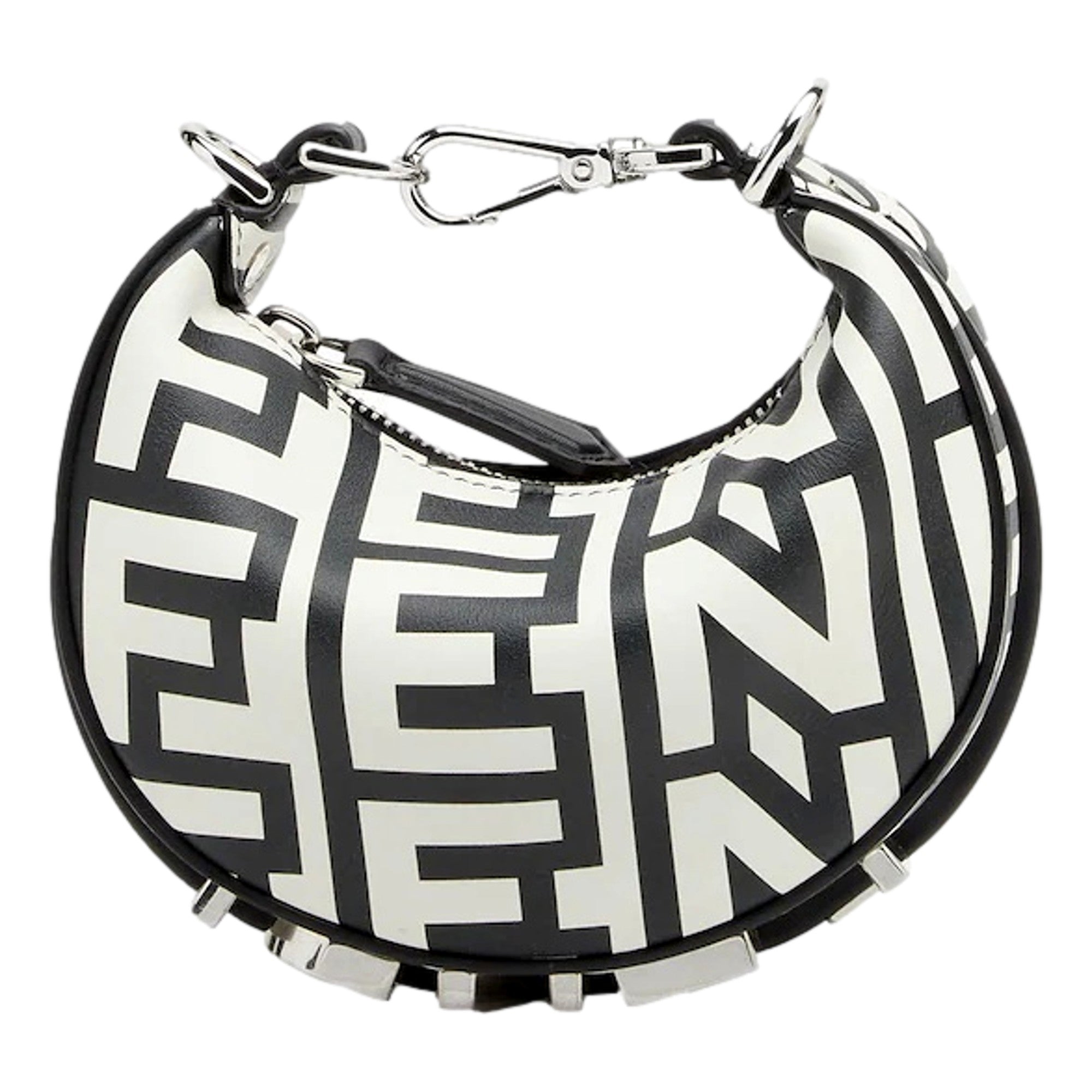 7AS0089FendixMarcJacobsFendigraphyBlackandWhiteEmbroideredMiniatureHoboCharmLeatherBag2_clipped_rev_1.jpg