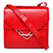 Bottega Veneta The Clip Chili Red Calfskin Leather Shoulder and Crossbody Bag