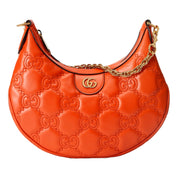 Gucci GG Quilted Matelassé Orange Leather Small Shoulder Handbag