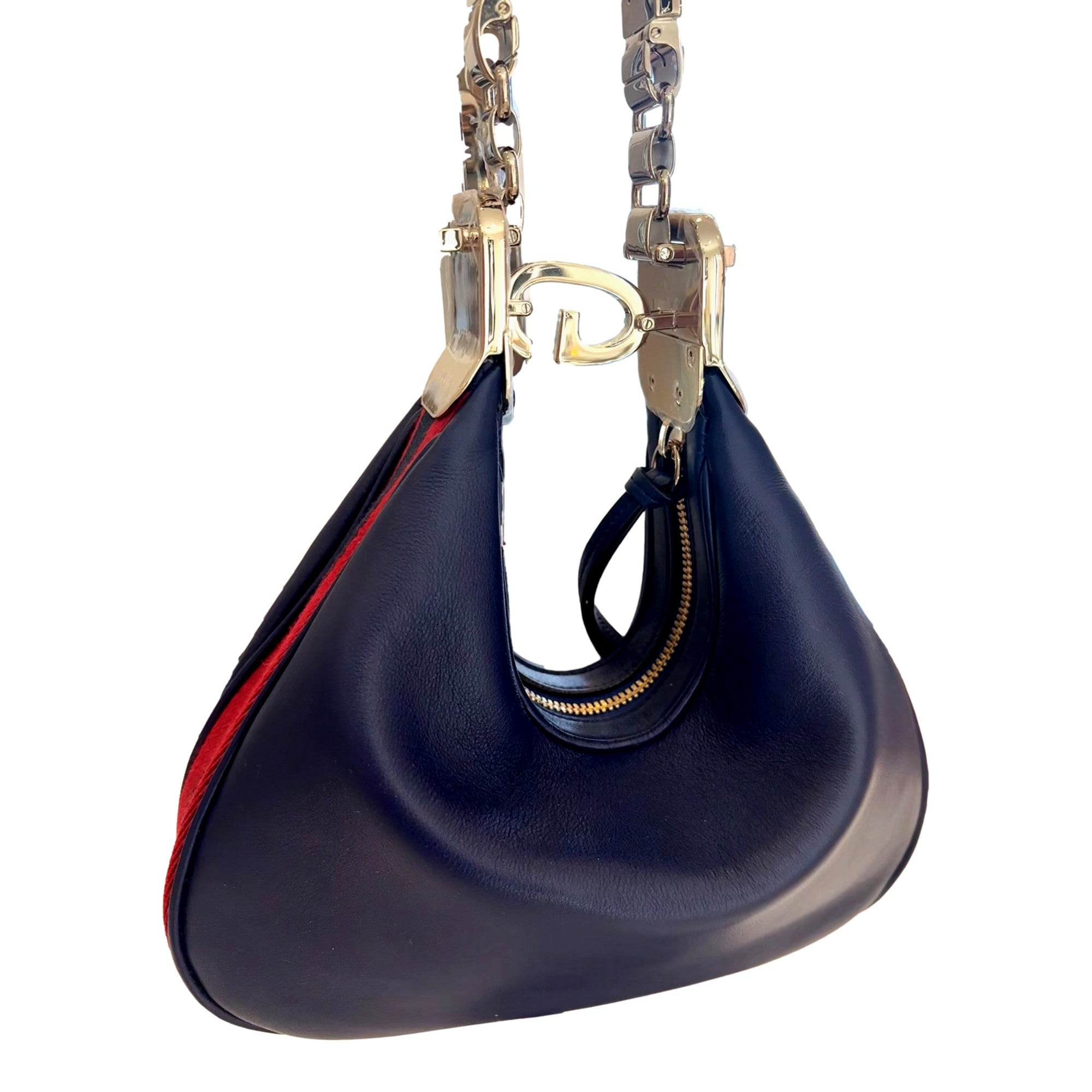 Gucci Attaché Navy Leather Small Shoulder Bag