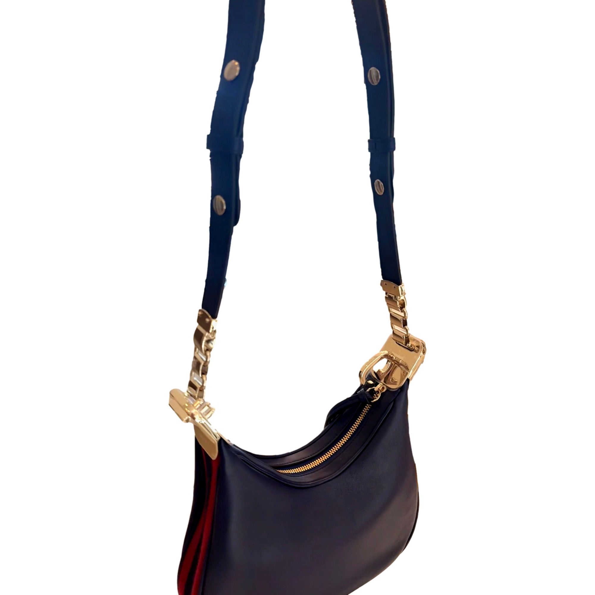 Gucci Attaché Navy Leather Small Shoulder Bag