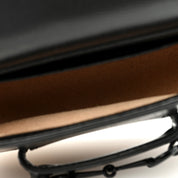 Gucci Azalea Calfskin Web Monochrome Horsebit 1955 Black Mini Handbag