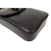 Gucci Bamboo Black Leather Mini Handbag Top Handle Bag