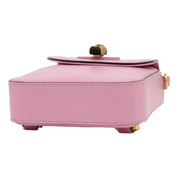 Gucci Bamboo Pink Leather Mini Handbag Top Handle Bag