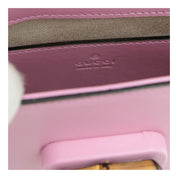 Gucci Bamboo Pink Leather Mini Handbag Top Handle Bag