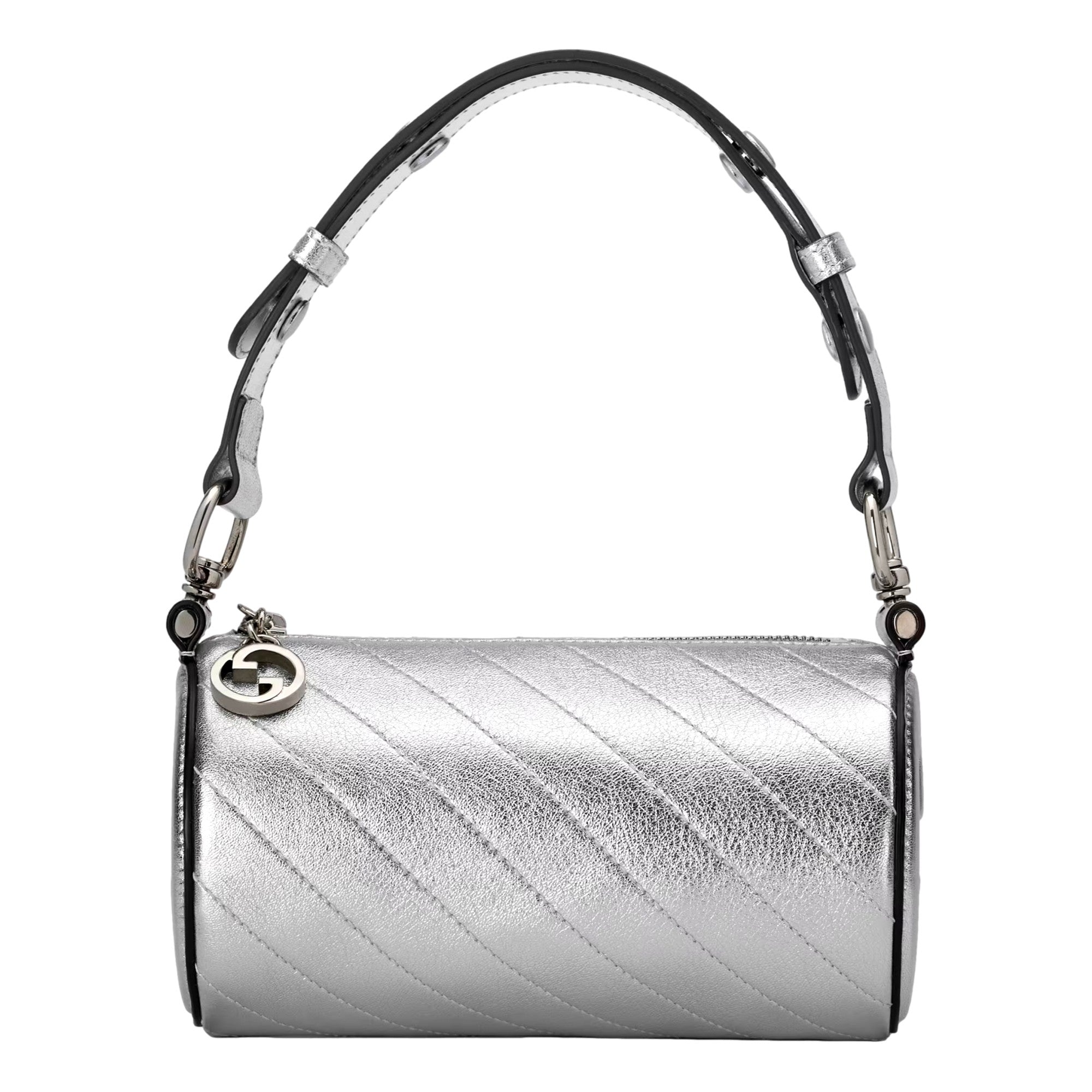 Gucci Blondie Metallic Silver Leather Mini Shoulder Bag