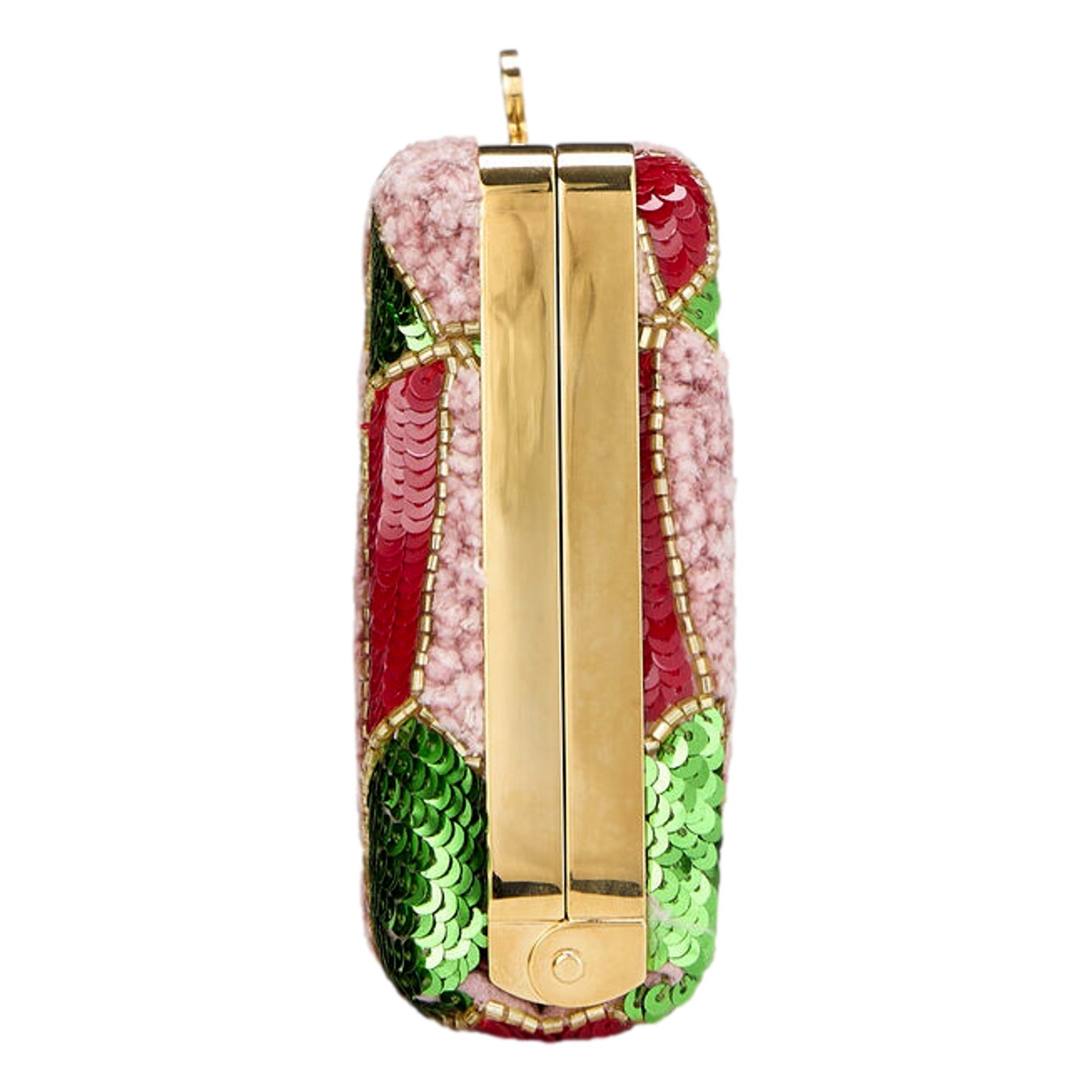 Gucci Broadway Embellished Sequins and Crystals Red Green Pink Chain Shoulder Bag Clutch