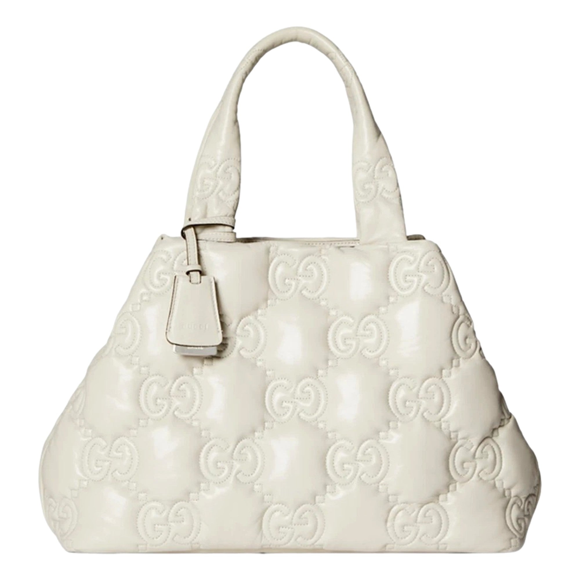 Gucci GG Guccissima Cream White Matelassé Leather Tote Bag