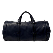 Gucci GG Logo Deep Blue Buffalo Leather Duffle Tote with Strap