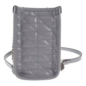 Gucci GG Marmont Silver Gray Leather Medium Chain Shoulder Tote Bag