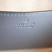 Gucci GG Marmont Silver Gray Leather Medium Chain Shoulder Tote Bag