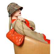 Gucci GG Quilted Matelassé Orange Leather Mini Shoulder Bag