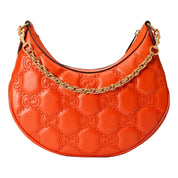 Gucci GG Quilted Matelassé Orange Leather Small Shoulder Handbag