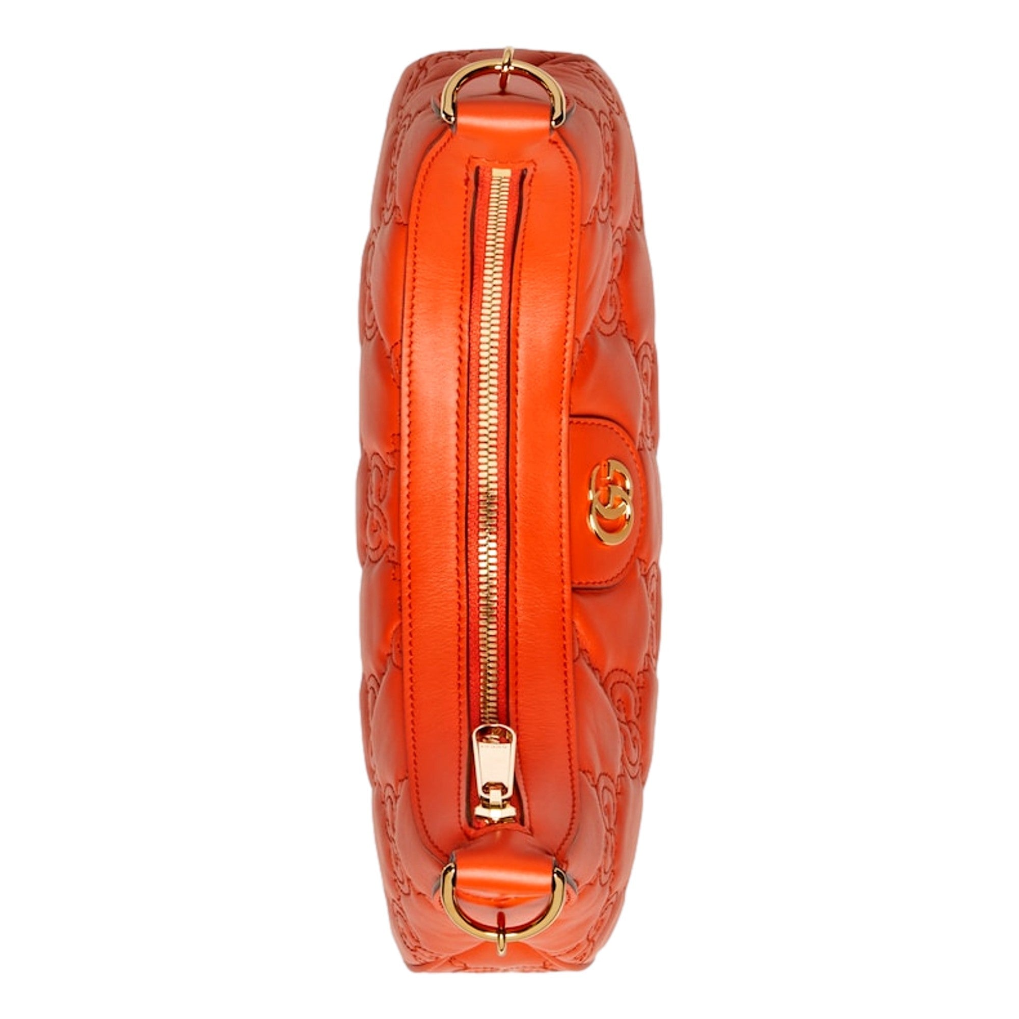 Gucci GG Quilted Matelassé Orange Leather Small Shoulder Handbag