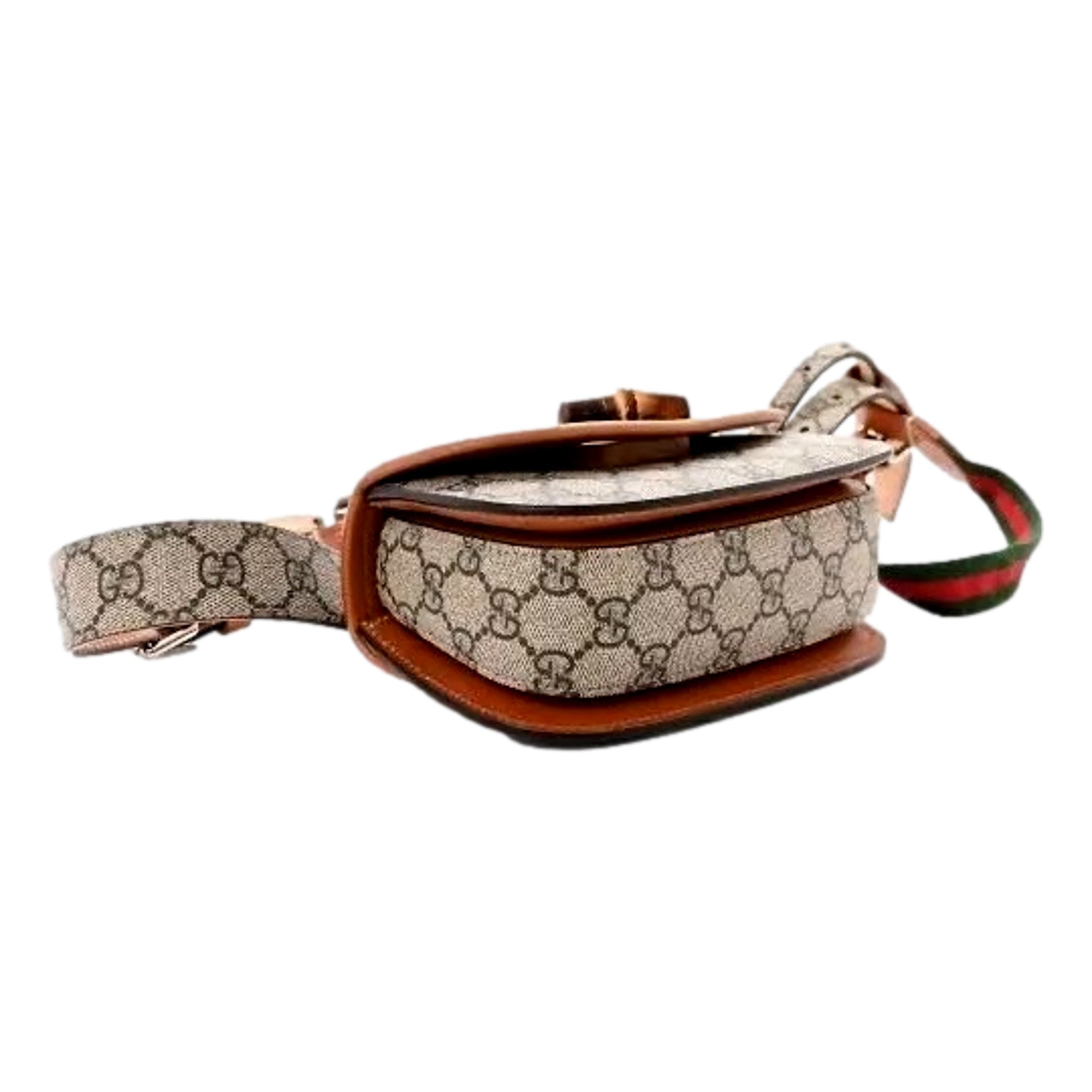Gucci GG Supreme Monogram Web Bamboo 1947 Beige 75 Mini Belt Bag