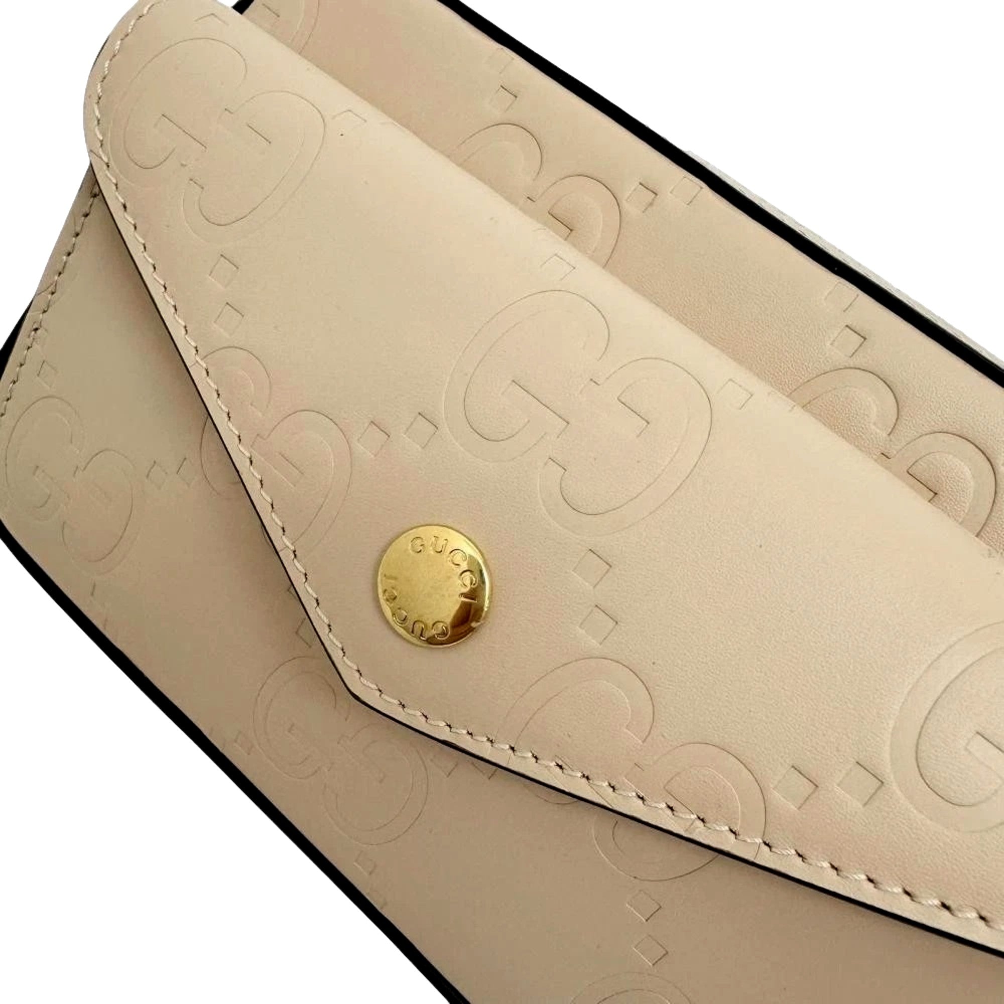 Gucci Gilbert Beige Calfskin Mini Envelope Crossbody Bag