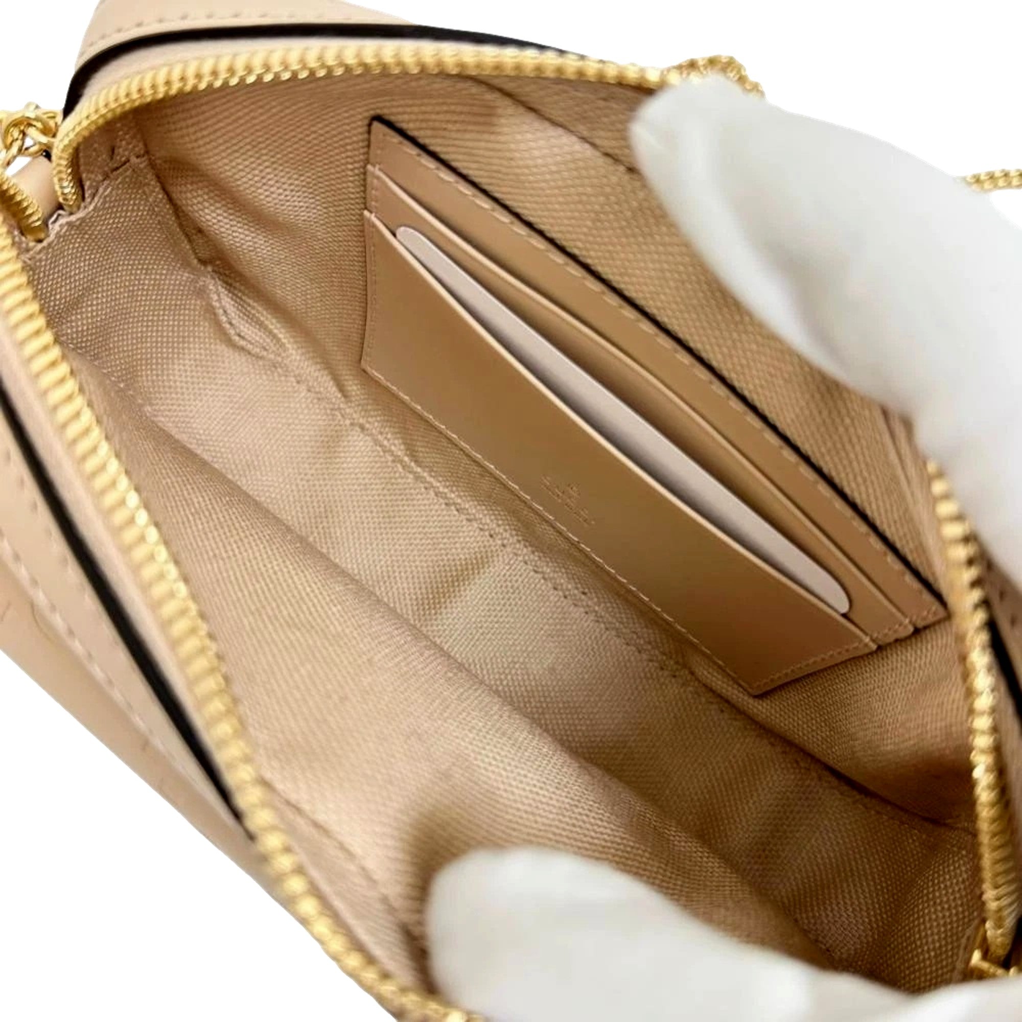 Gucci Gilbert Beige Calfskin Mini Envelope Crossbody Bag
