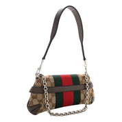 Gucci Horsebit Supreme Canvas Web Stripe Small Chain Shoulder Bag