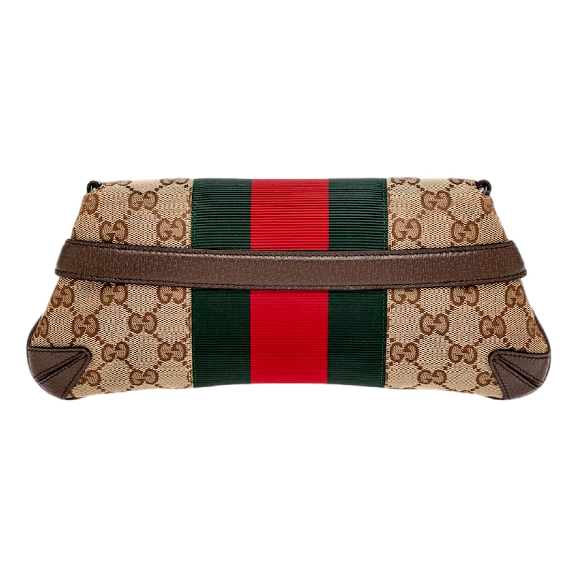 Gucci Horsebit Supreme Canvas Web Stripe Small Chain Shoulder Bag