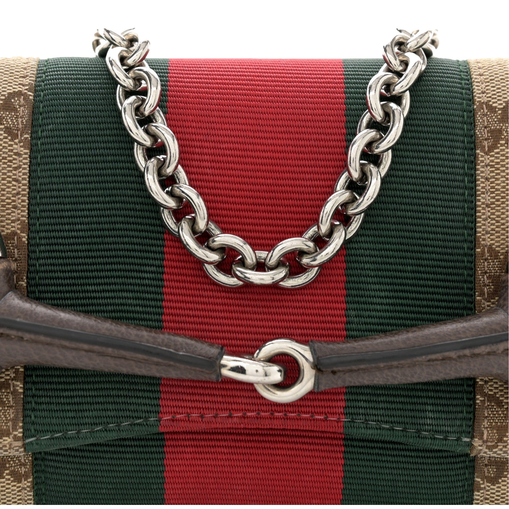 Gucci Horsebit Supreme Canvas Web Stripe Small Chain Shoulder Bag