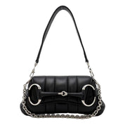 Gucci Horsebit Vertical Black Quilted Leather Small Chain Shoulder Bag