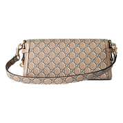 Gucci Luce Optical Printed GG Beige Leather Shoulder Bag