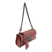 Gucci Pink GG Supreme Pink Leather Padlock Chain Small Handbag