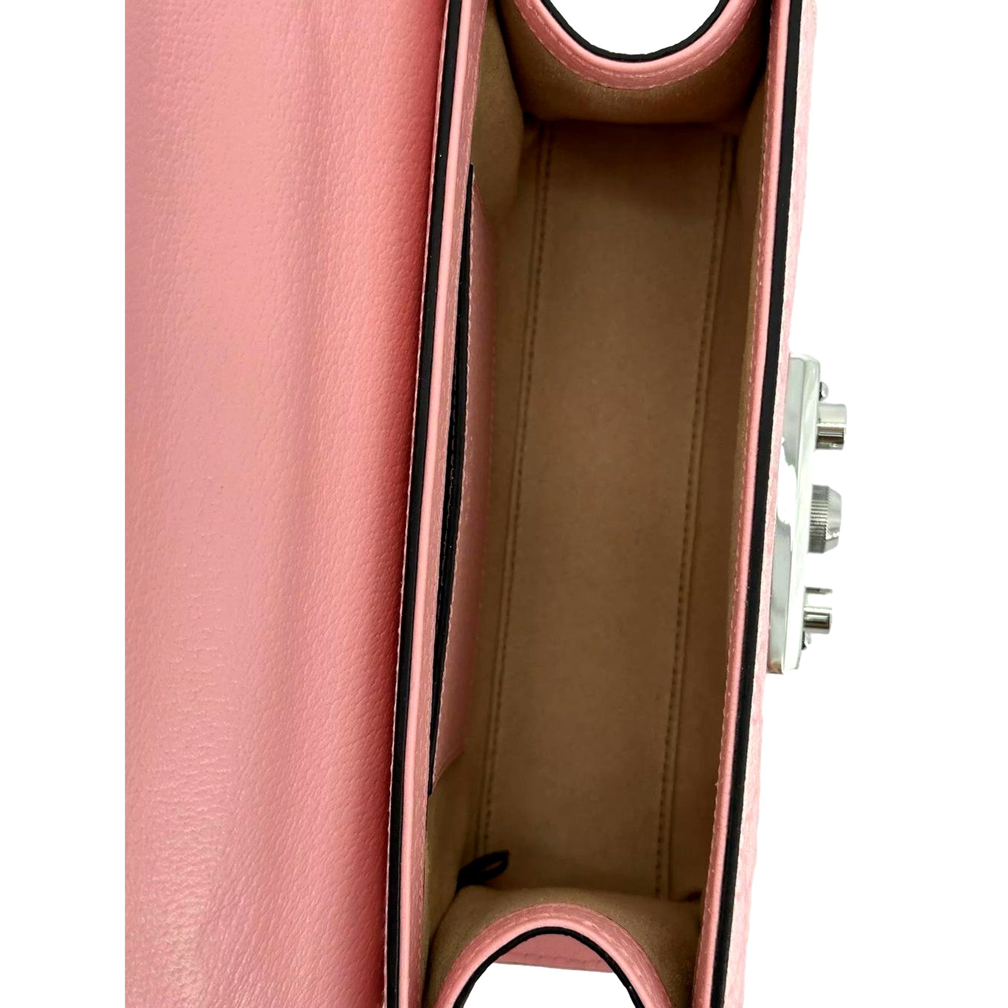 Gucci Pink GG Supreme Pink Leather Padlock Chain Small Handbag