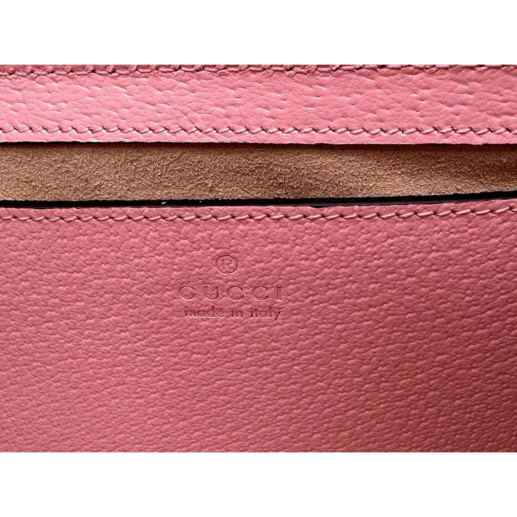 Gucci Pink GG Supreme Pink Leather Padlock Chain Small Handbag