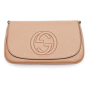 Gucci Soho Disco GG Tassel Gold Chain Camelia Beige Flap Crossbody Bag