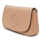Gucci Soho Disco GG Tassel Gold Chain Camelia Beige Flap Crossbody Bag