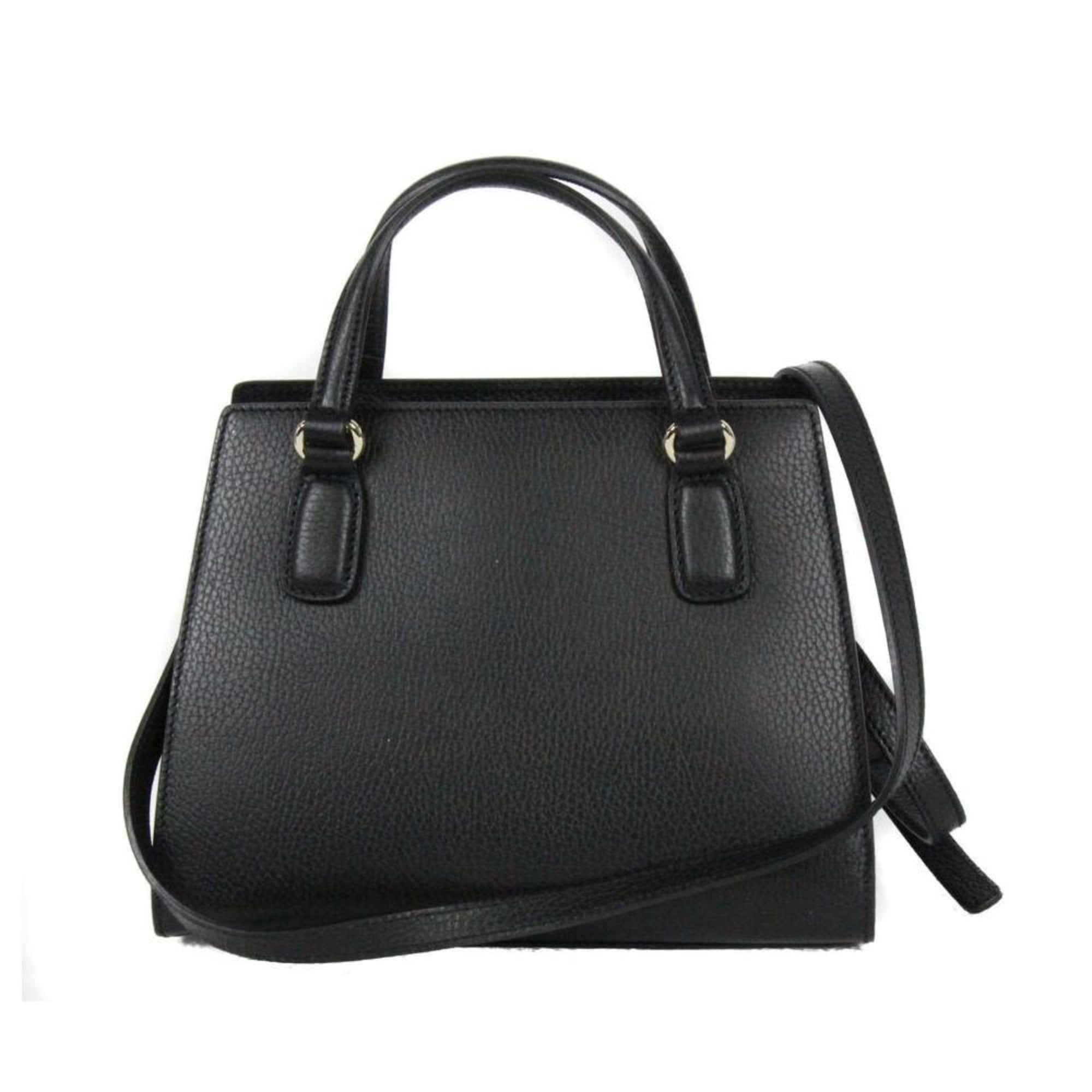 Gucci Soho Black Leather Structured Small Tote Crossbody Bag