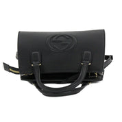 Gucci Soho Black Leather Structured Small Tote Crossbody Bag