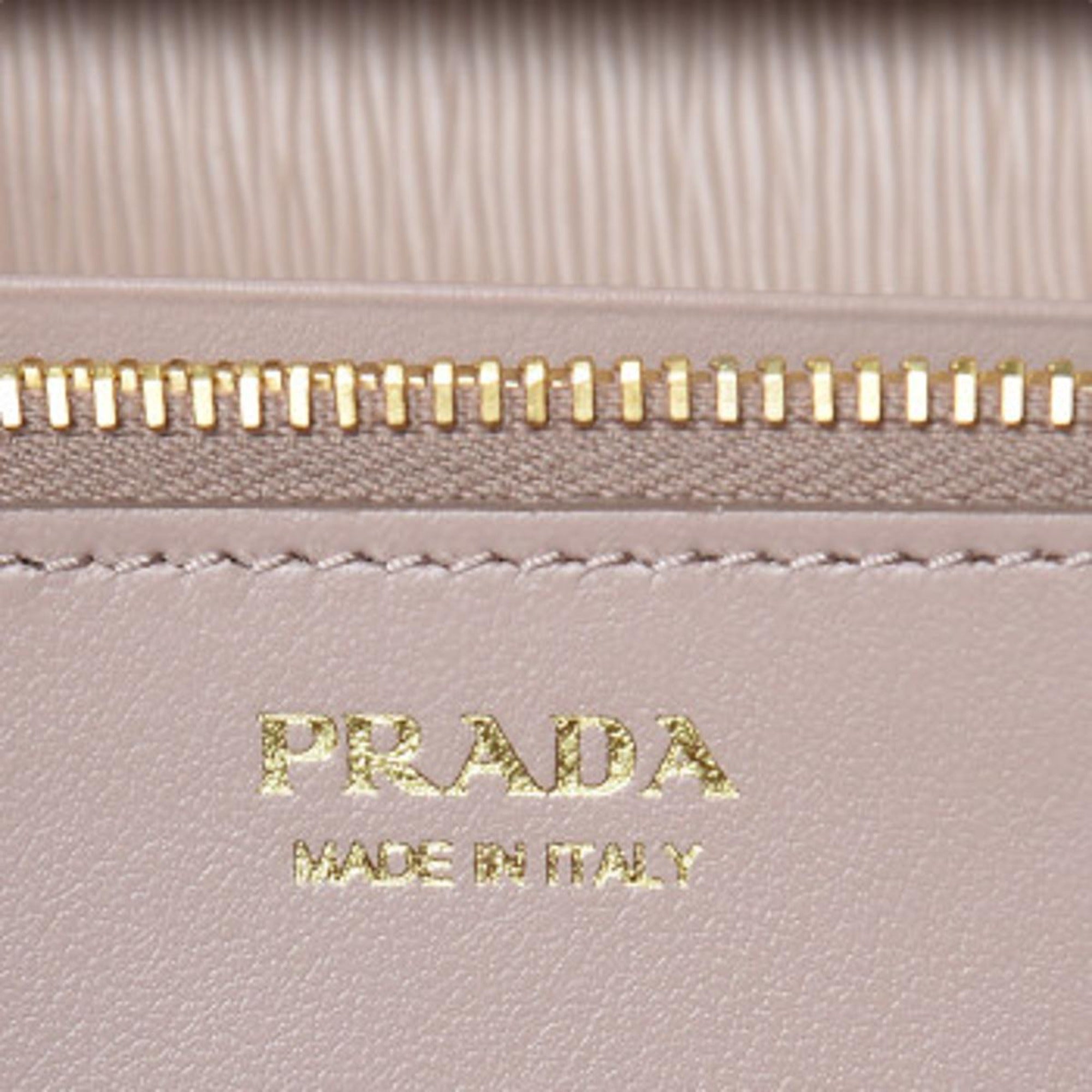 Prada Cipria Beige Vitello Move Leather Chain Wallet Crossbody Bag