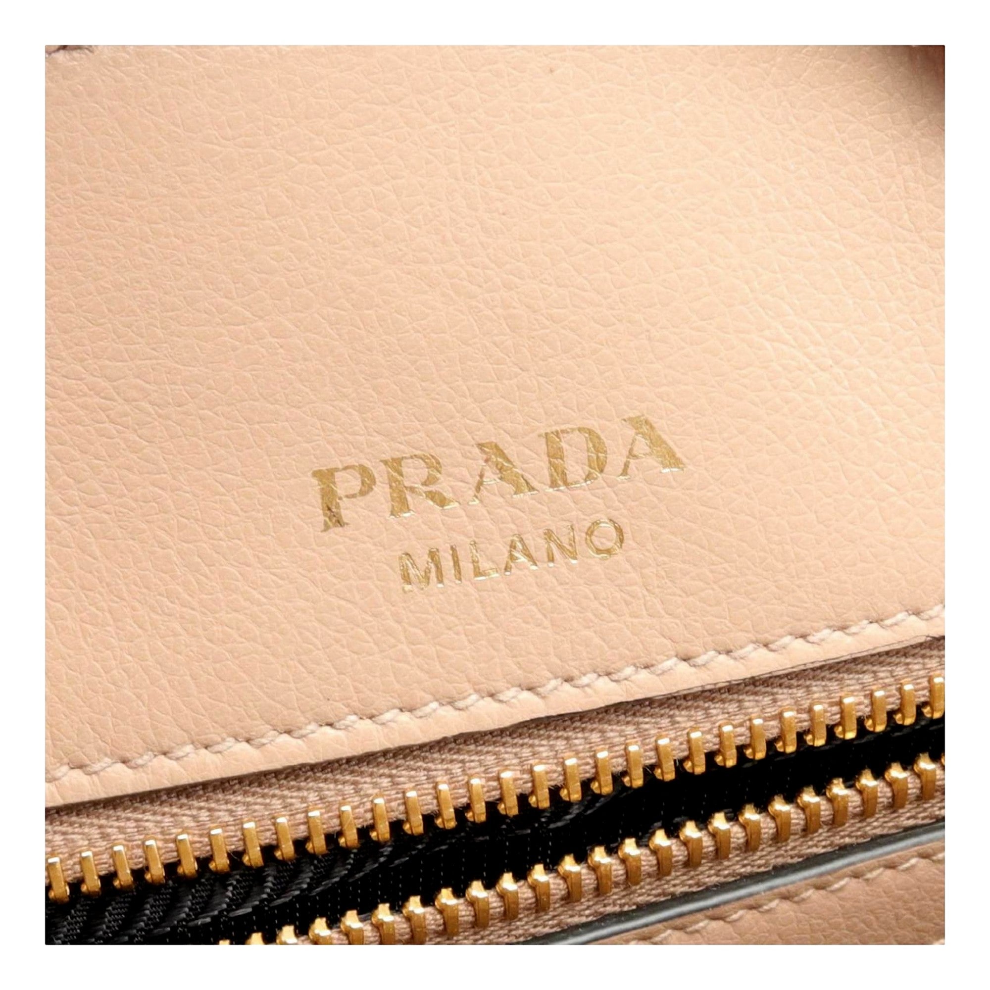 Prada Embossed Logo Cammeo Beige Soft Leather Handbag Shopper Tote Bag