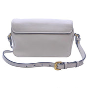 Prada Flap Vitello Phenix Ivory Leather Crossbody Bag