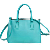 Prada Galleria Saffiano Giada Teal Lux Leather Small Tote Handbag Giada Teal