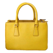 Prada Galleria Saffiano Sole Yellow Lux Leather Small Tote Handbag