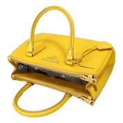 Prada Galleria Saffiano Sole Yellow Lux Leather Small Tote Handbag