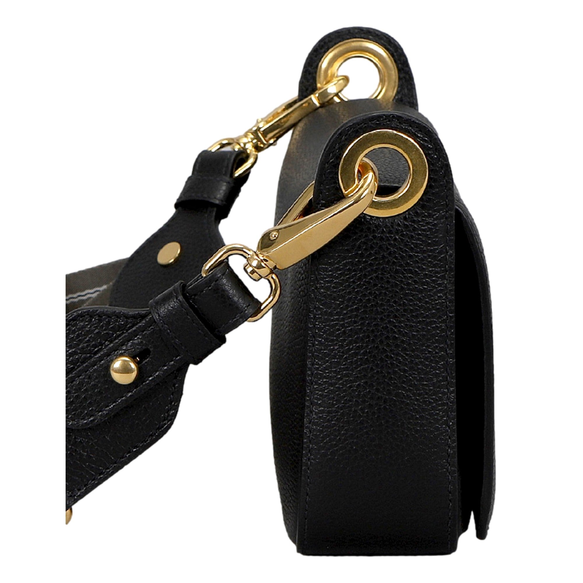 Prada Milano Web Stripe Strap Black Small Leather Crossbody Bag