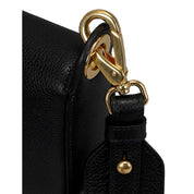 Prada Milano Web Stripe Strap Black Small Leather Crossbody Bag