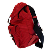 Prada Re-Edition Re-Nylon Fuoco Burgundy Red Medium Drawstring Backpack