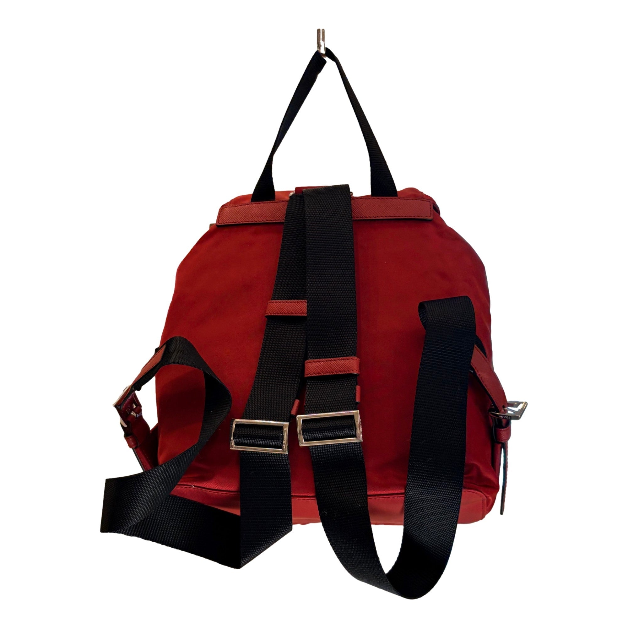 Prada Re-Edition Re-Nylon Fuoco Burgundy Red Medium Drawstring Backpack