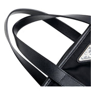 Prada Re-Nylon Black Nylon and Saffiano Large Crossbody Tote Bag