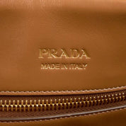 Prada Saffiano Caramel Brown Soft Calfskin Medium Top Handle Handbag