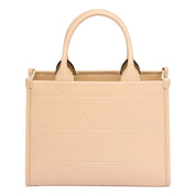 Prada Symbole Soft Calfskin Leather Sabbia Sand Triangle Quilted Mini Tote Bag