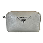 Prada Vitello Daino Leather Sabbia Beige Web Strap Camera Crossbody Bag