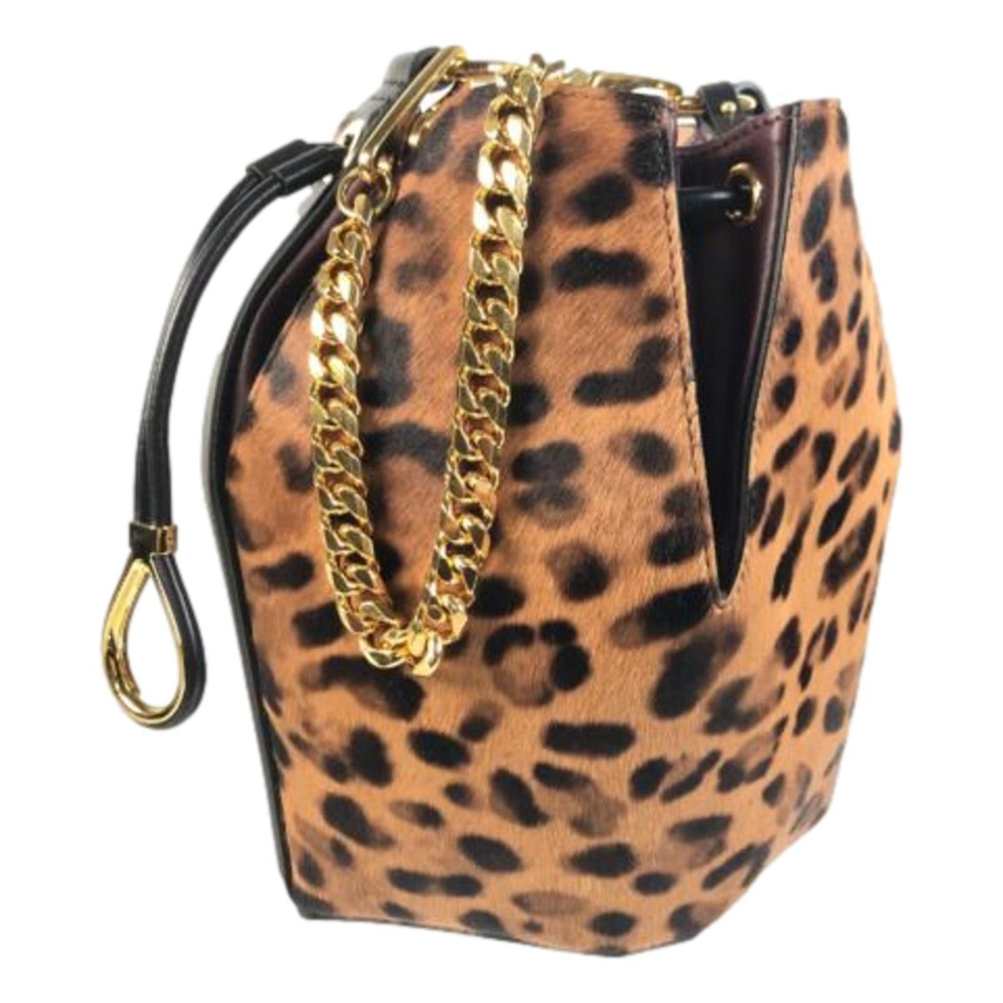 Alexander McQueen The Bucket Bag Leopard Print Pony Hair
